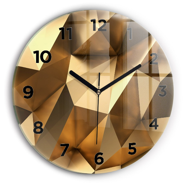 Round glass clock Geometric texture