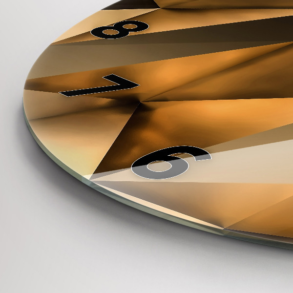 Round glass clock Geometric texture