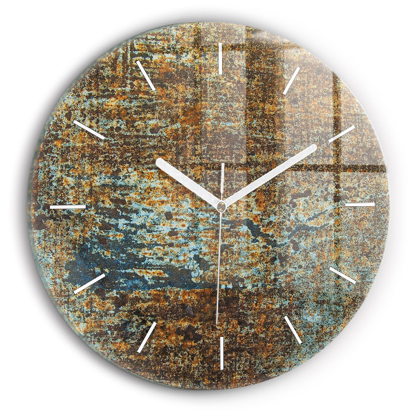 Round glass clock Old Metal Texture