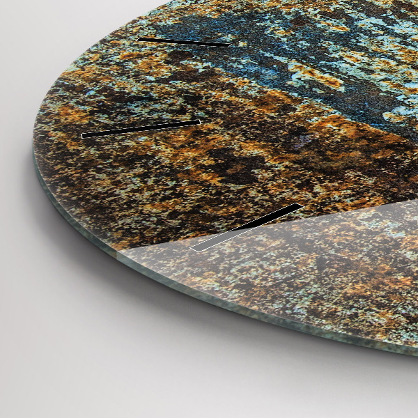 Round glass clock Old Metal Texture