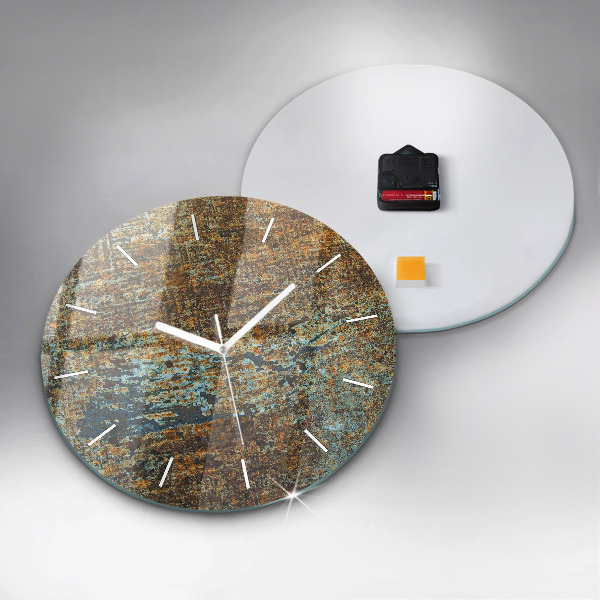 Round glass clock Old Metal Texture