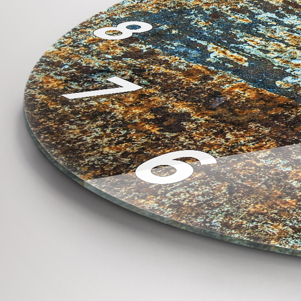Round glass clock Old Metal Texture