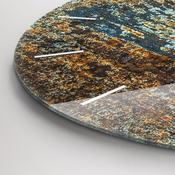Round glass clock Old Metal Texture