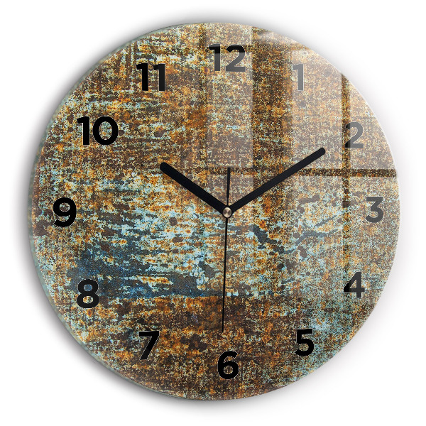 Round glass clock Old Metal Texture