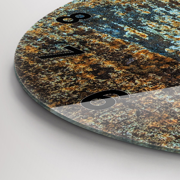 Round glass clock Old Metal Texture