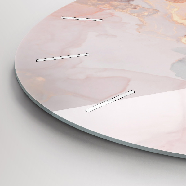 Round glass clock Marble texture
