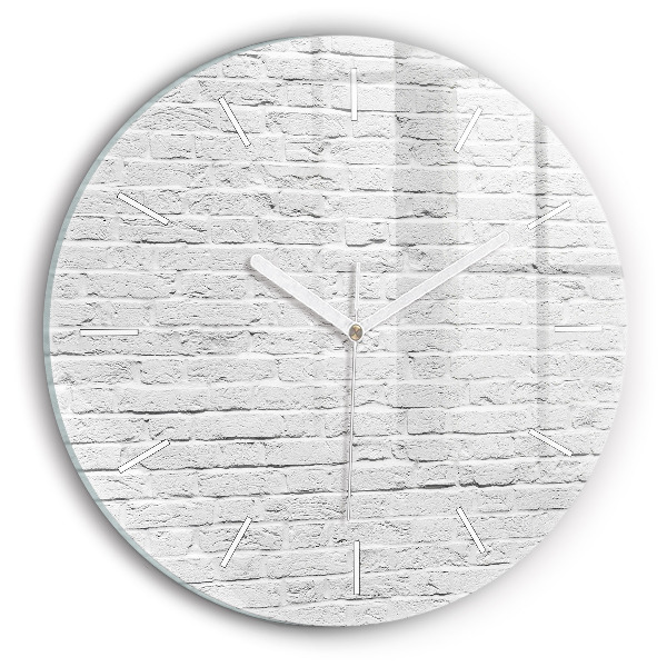 Round glass clock A wall of light bricks