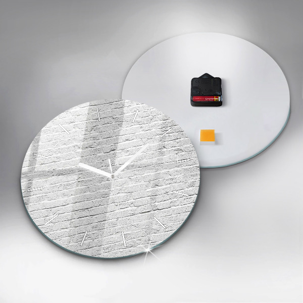 Round glass clock A wall of light bricks