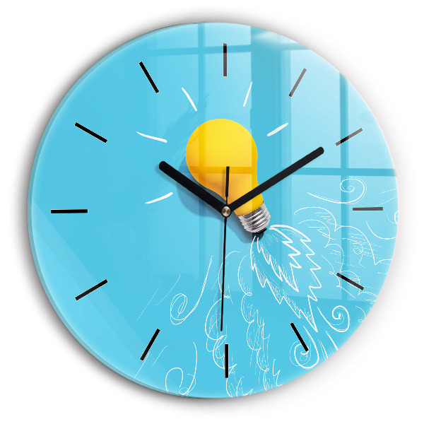 Round glass clock Light bulb drawing