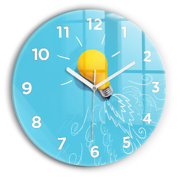 Round glass clock Light bulb drawing