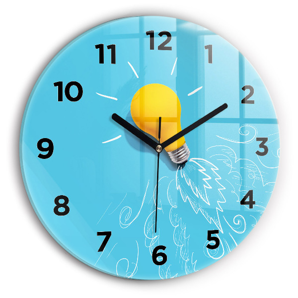 Round glass clock Light bulb drawing