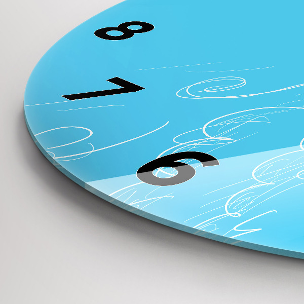 Round glass clock Light bulb drawing