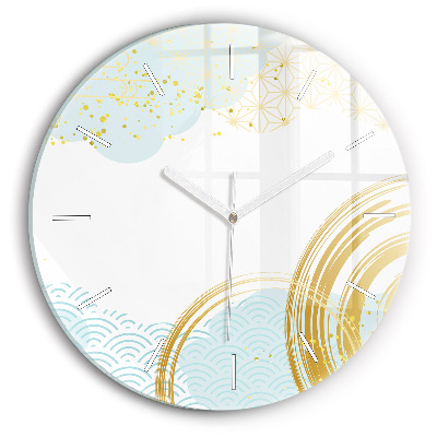 Round glass clock Decorative pattern