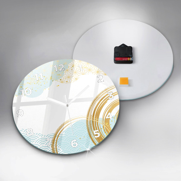 Round glass clock Decorative pattern