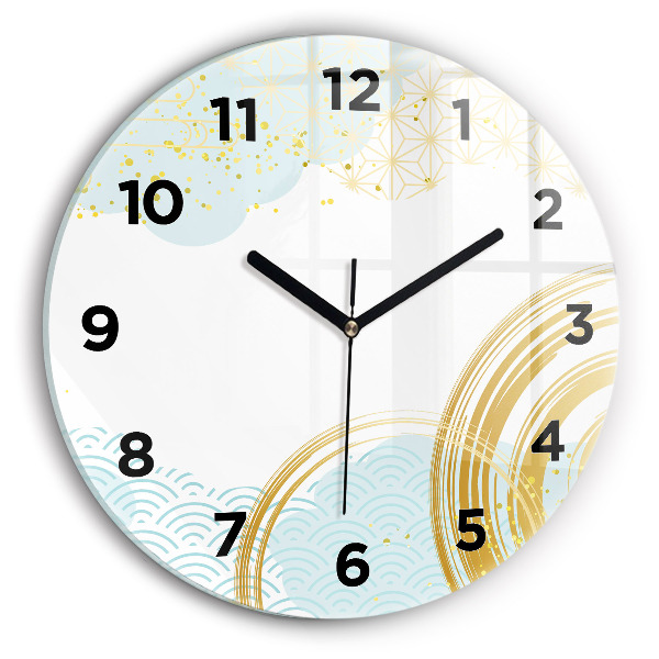 Round glass clock Decorative pattern