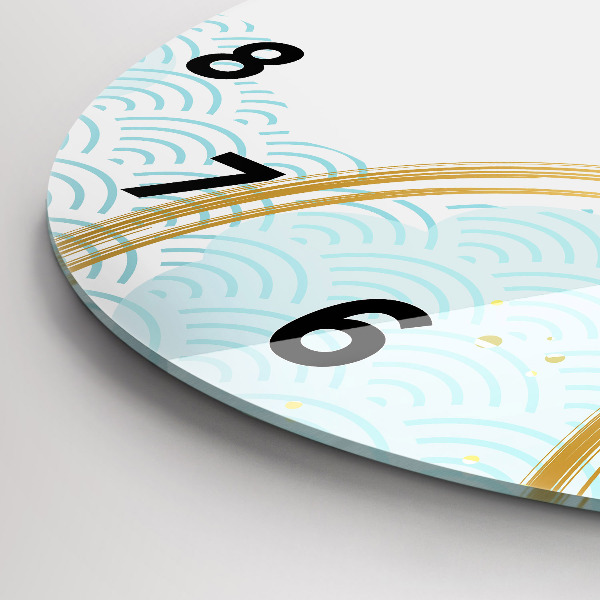 Round glass clock Decorative pattern