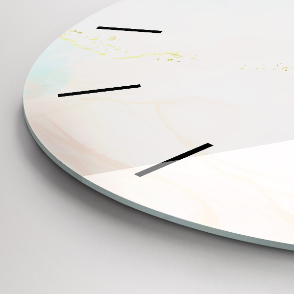 Round glass clock Watercolor marble