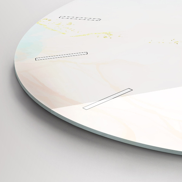 Round glass clock Watercolor marble