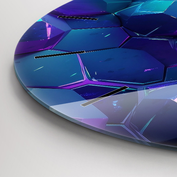 Round glass clock Geometric figures