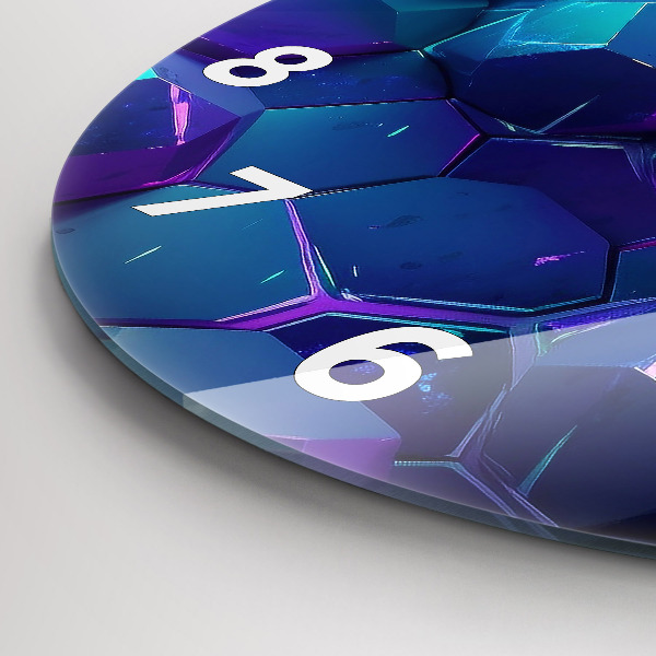Round glass clock Geometric figures