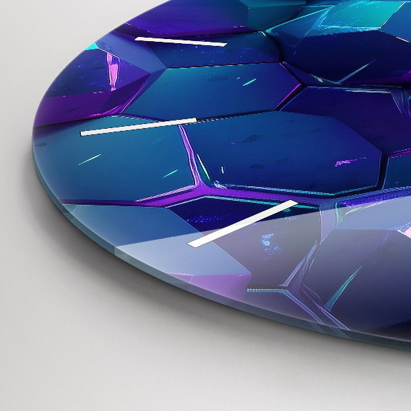 Round glass clock Geometric figures