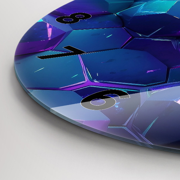 Round glass clock Geometric figures