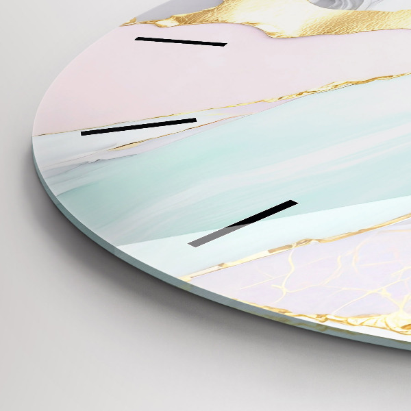 Round glass clock Marble pattern