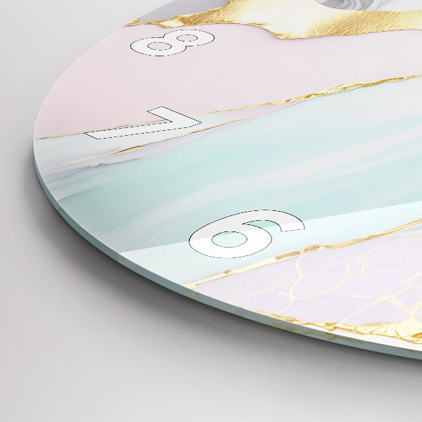 Round glass clock Marble pattern