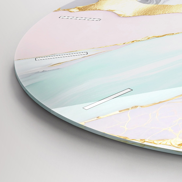 Round glass clock Marble pattern