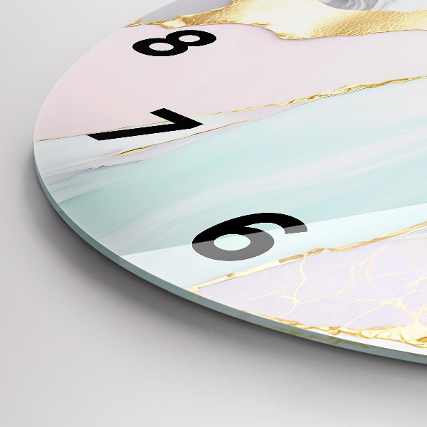 Round glass clock Marble pattern
