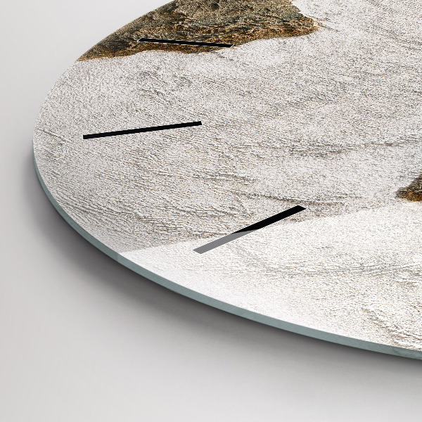 Round glass clock Old world map