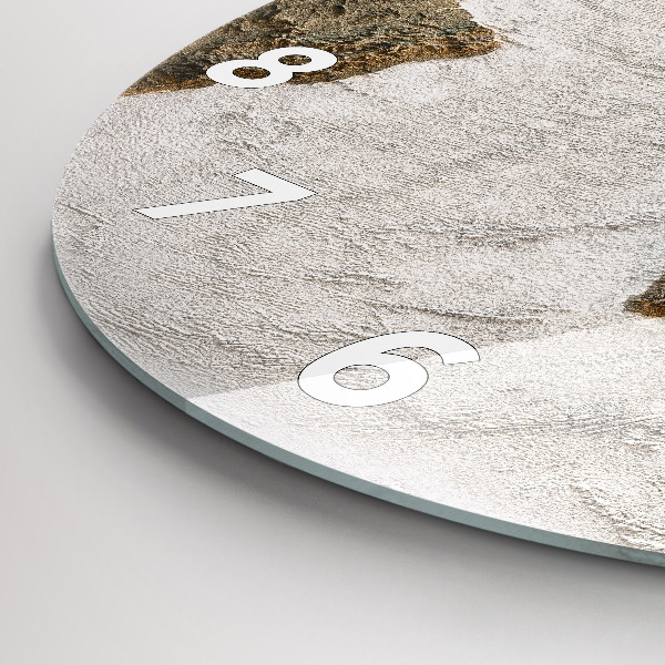 Round glass clock Old world map