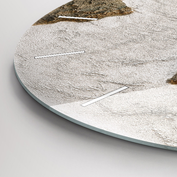 Round glass clock Old world map