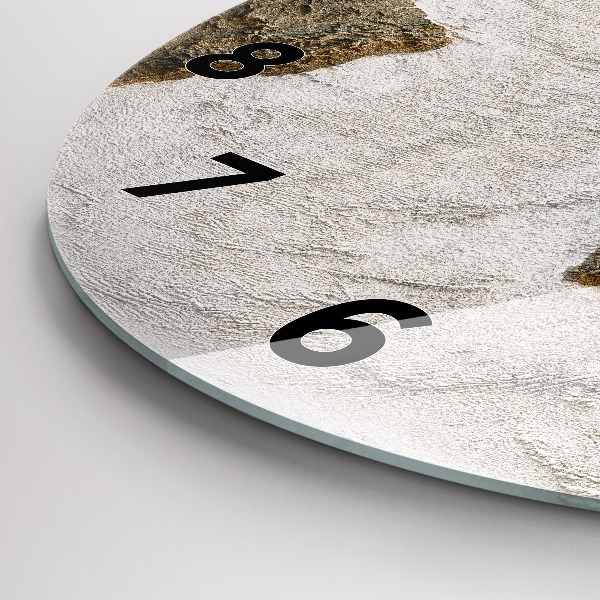 Round glass clock Old world map