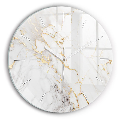 Round glass clock Decorative marble