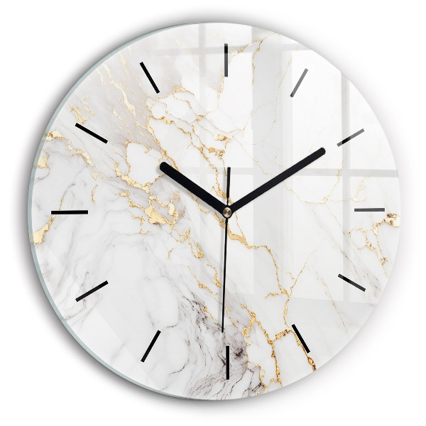 Round glass clock Decorative marble