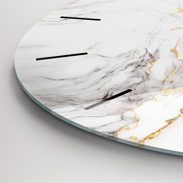 Round glass clock Decorative marble