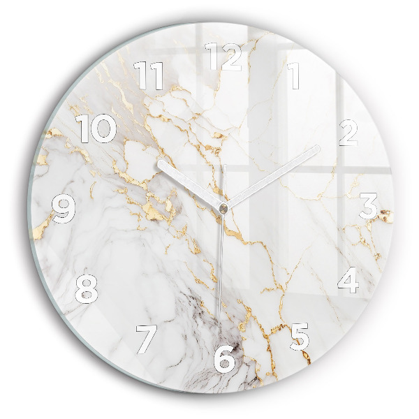 Round glass clock Decorative marble