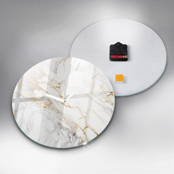 Round glass clock Decorative marble