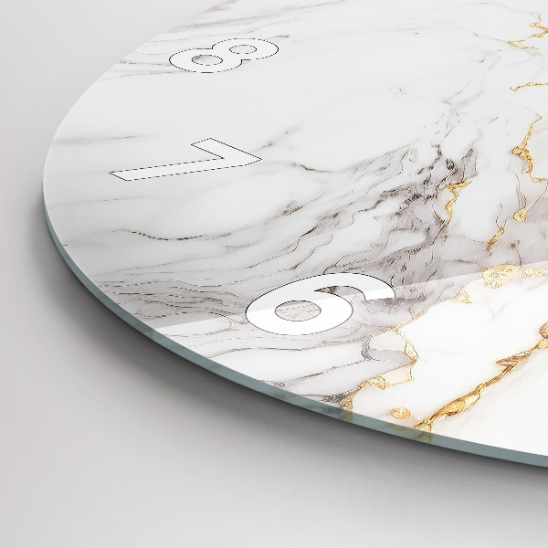 Round glass clock Decorative marble