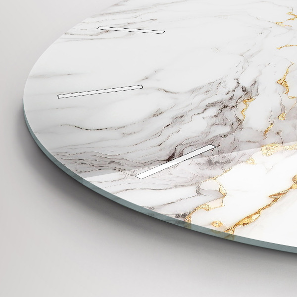 Round glass clock Decorative marble