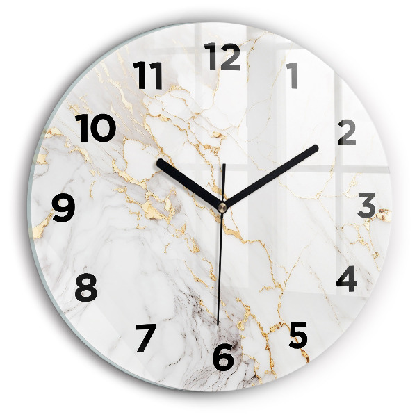 Round glass clock Decorative marble