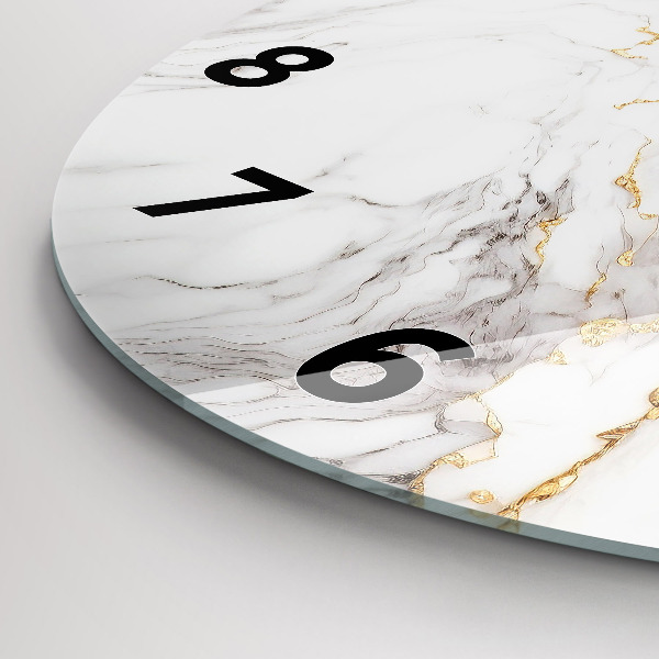 Round glass clock Decorative marble