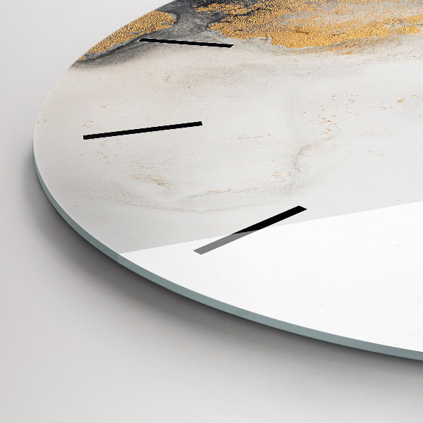 Round glass clock Artistic marble