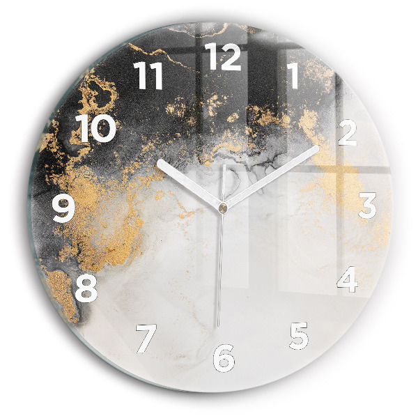 Round glass clock Artistic marble
