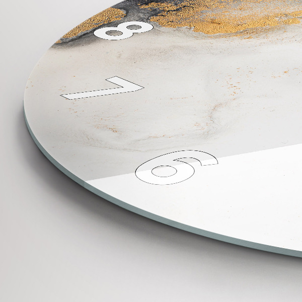 Round glass clock Artistic marble