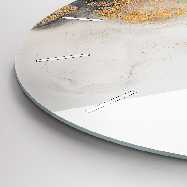 Round glass clock Artistic marble