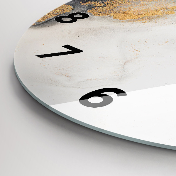 Round glass clock Artistic marble