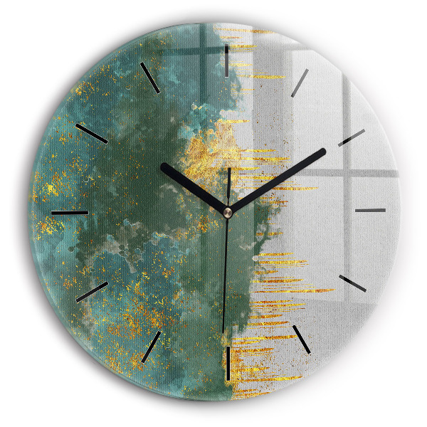 Round glass clock Decorative pattern