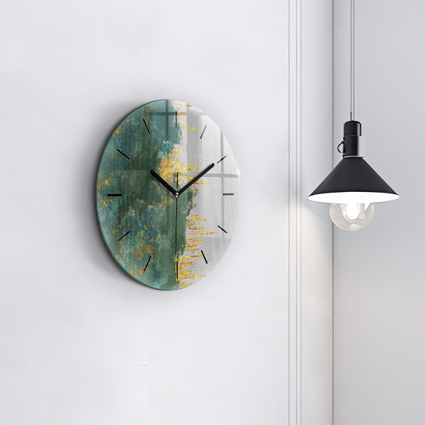Round glass clock Decorative pattern